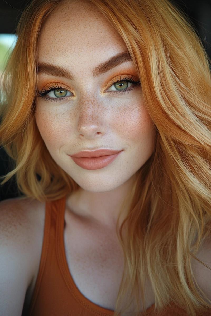 Vibrant copper waves with soft texture