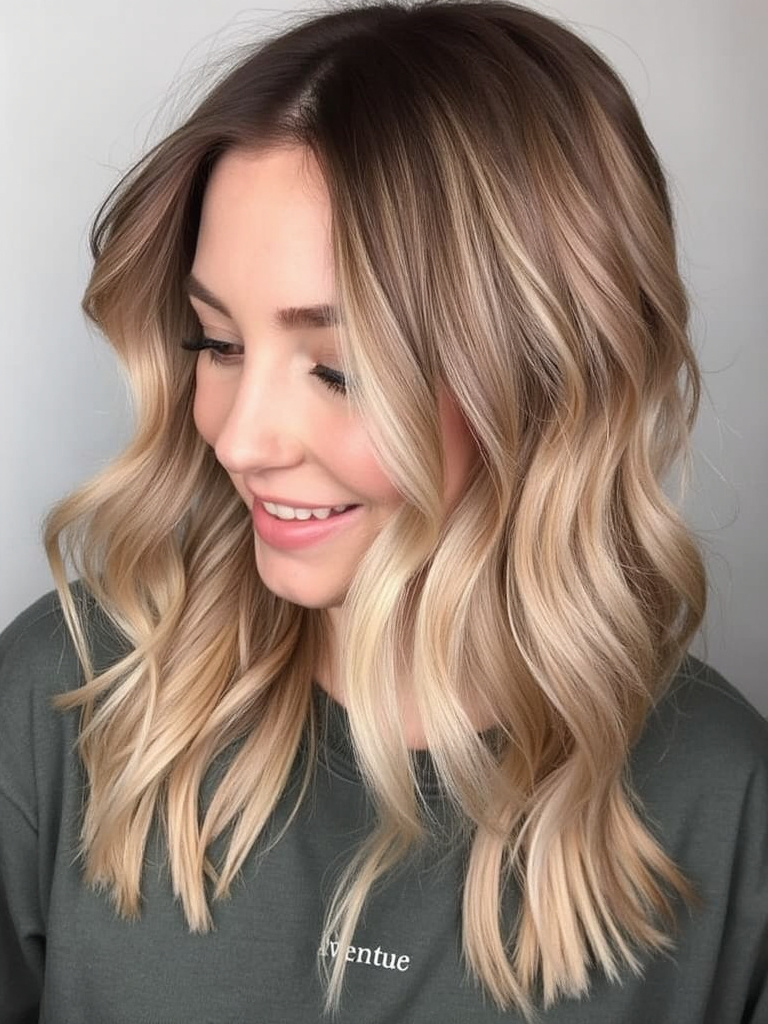Beachy blonde waves with soft layers