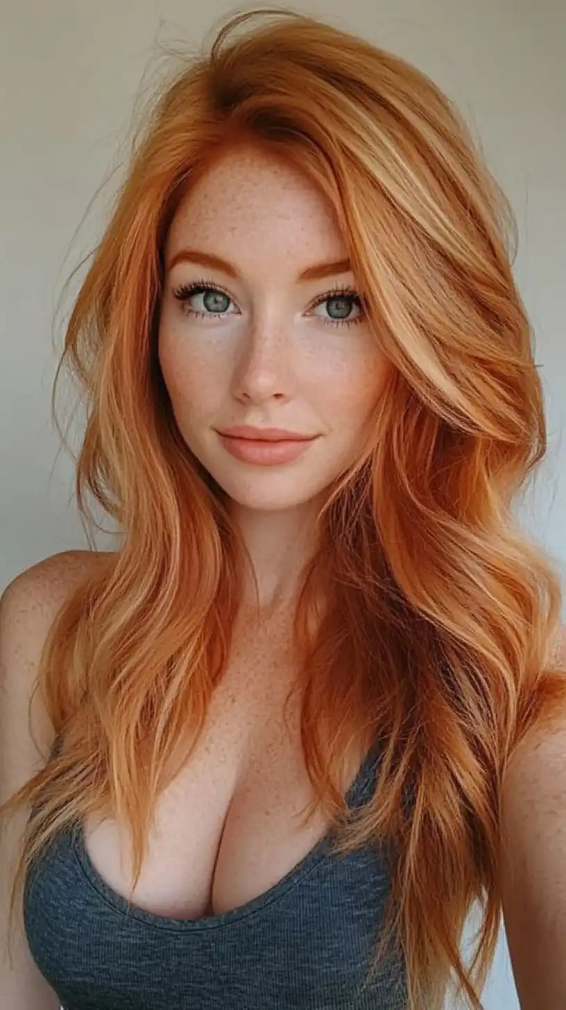 Effortless auburn waves with volume
