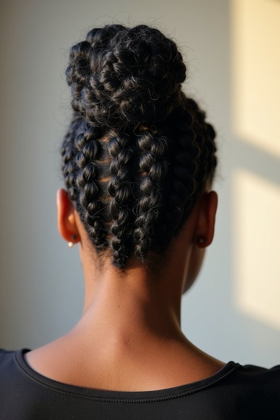 Intricate braided bun hairstyle