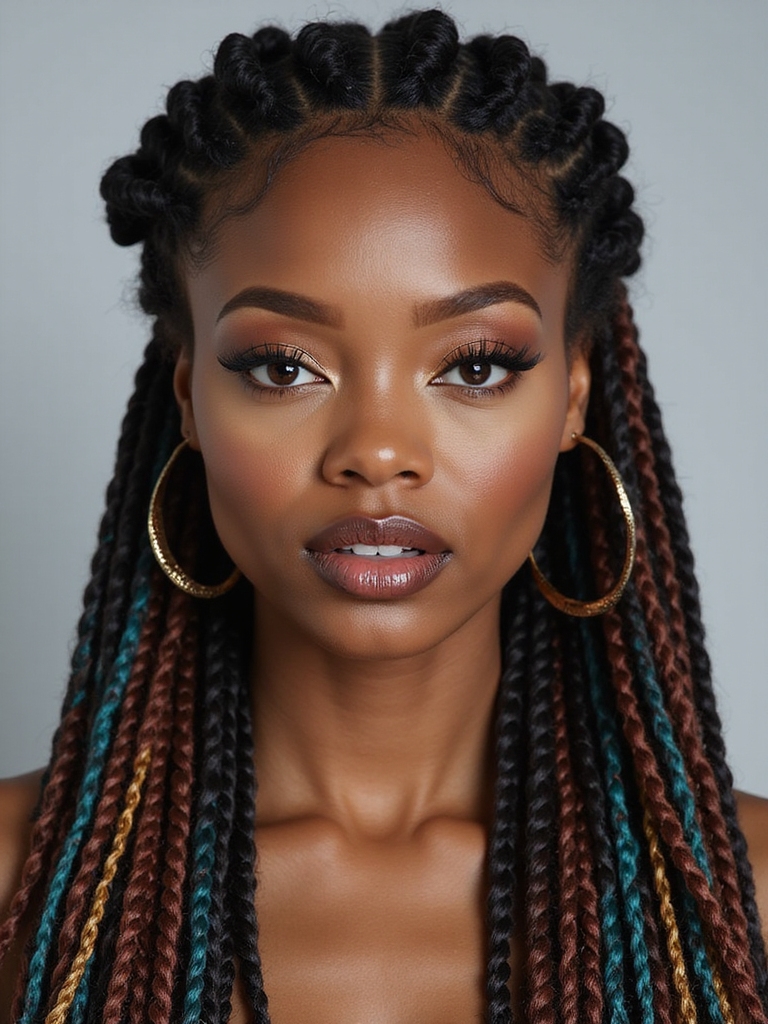 Vibrant multi-color twist braids