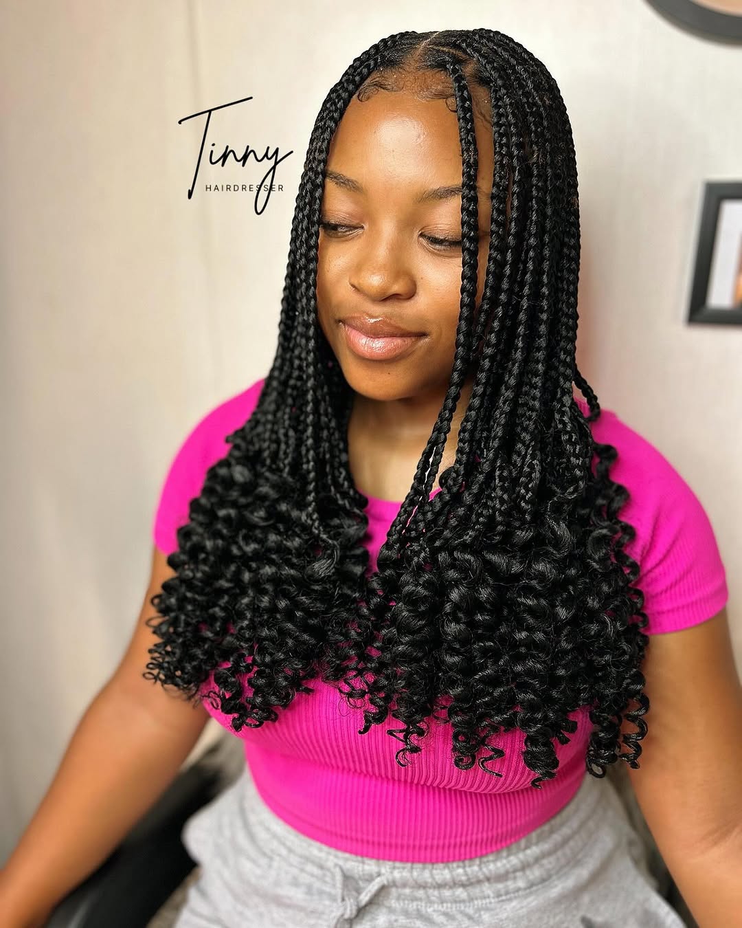 Classic twist braids with defined curls