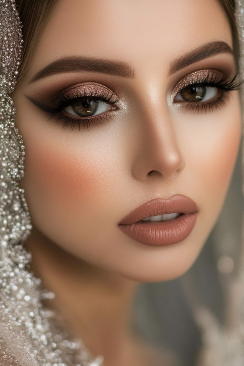 Bridal makeup, soft brown tones