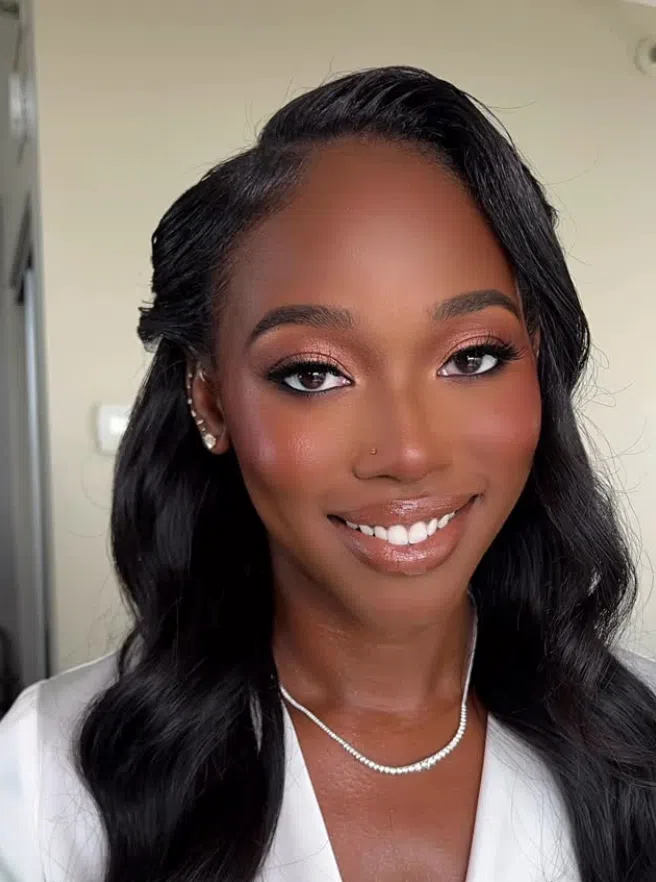 Classic glam with bold liner and radiant skin