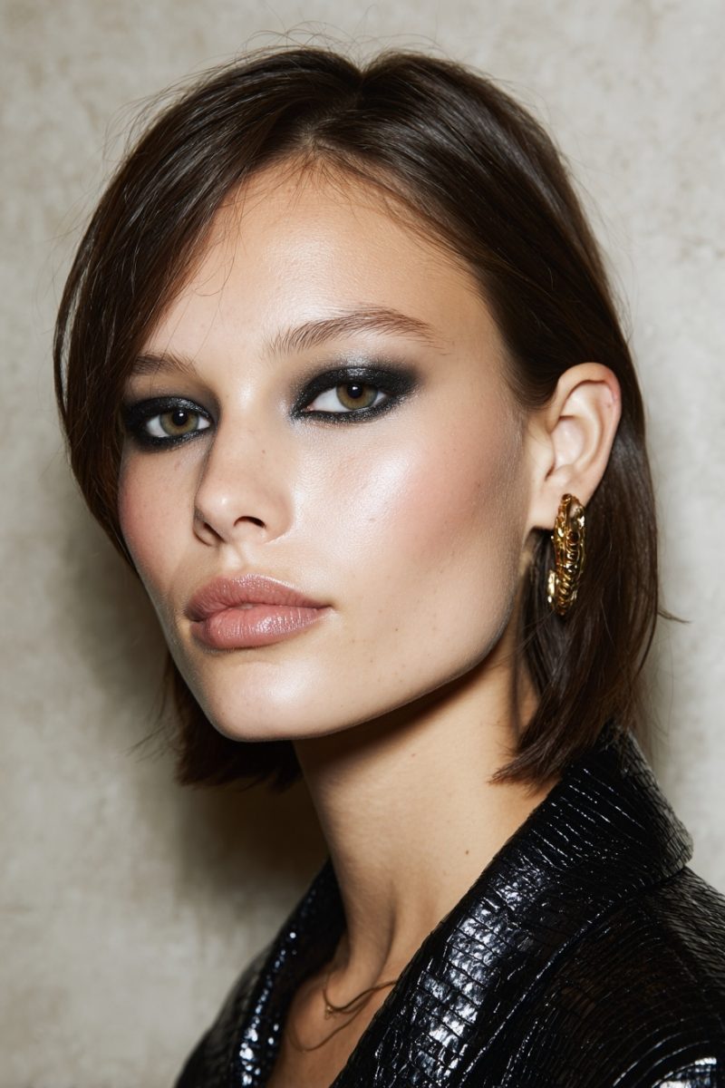 Bold smokey eye with intense black shading