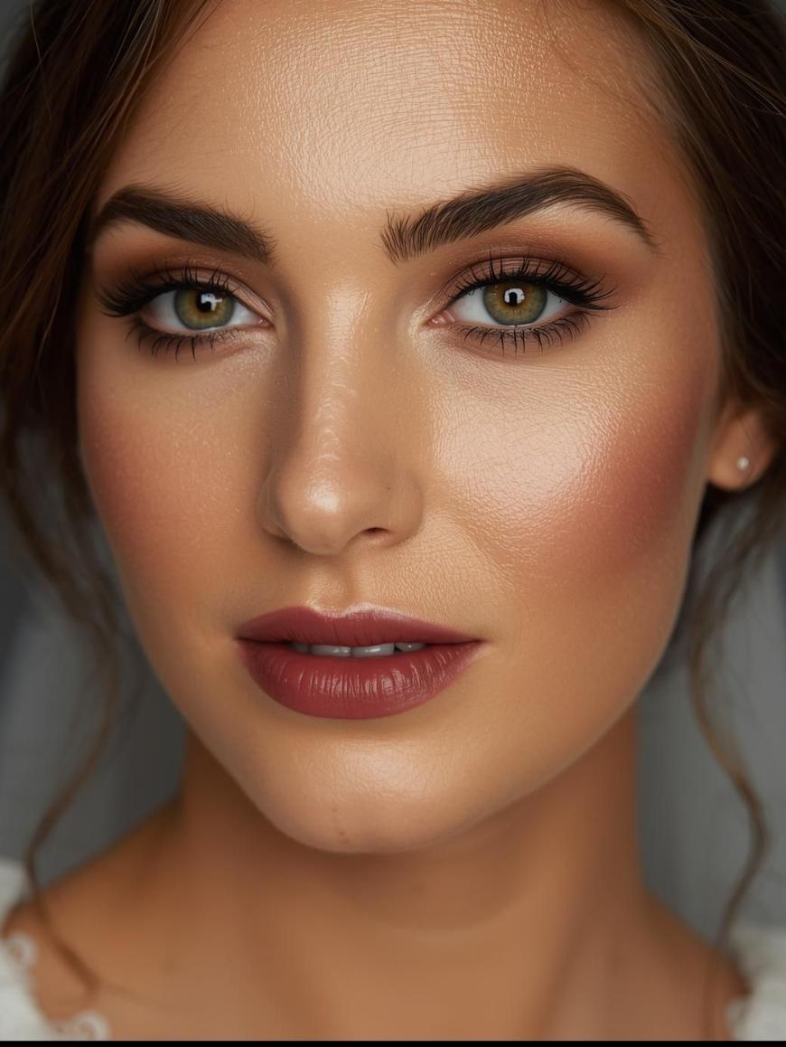 Classic glamorous wedding makeup with a modern twist