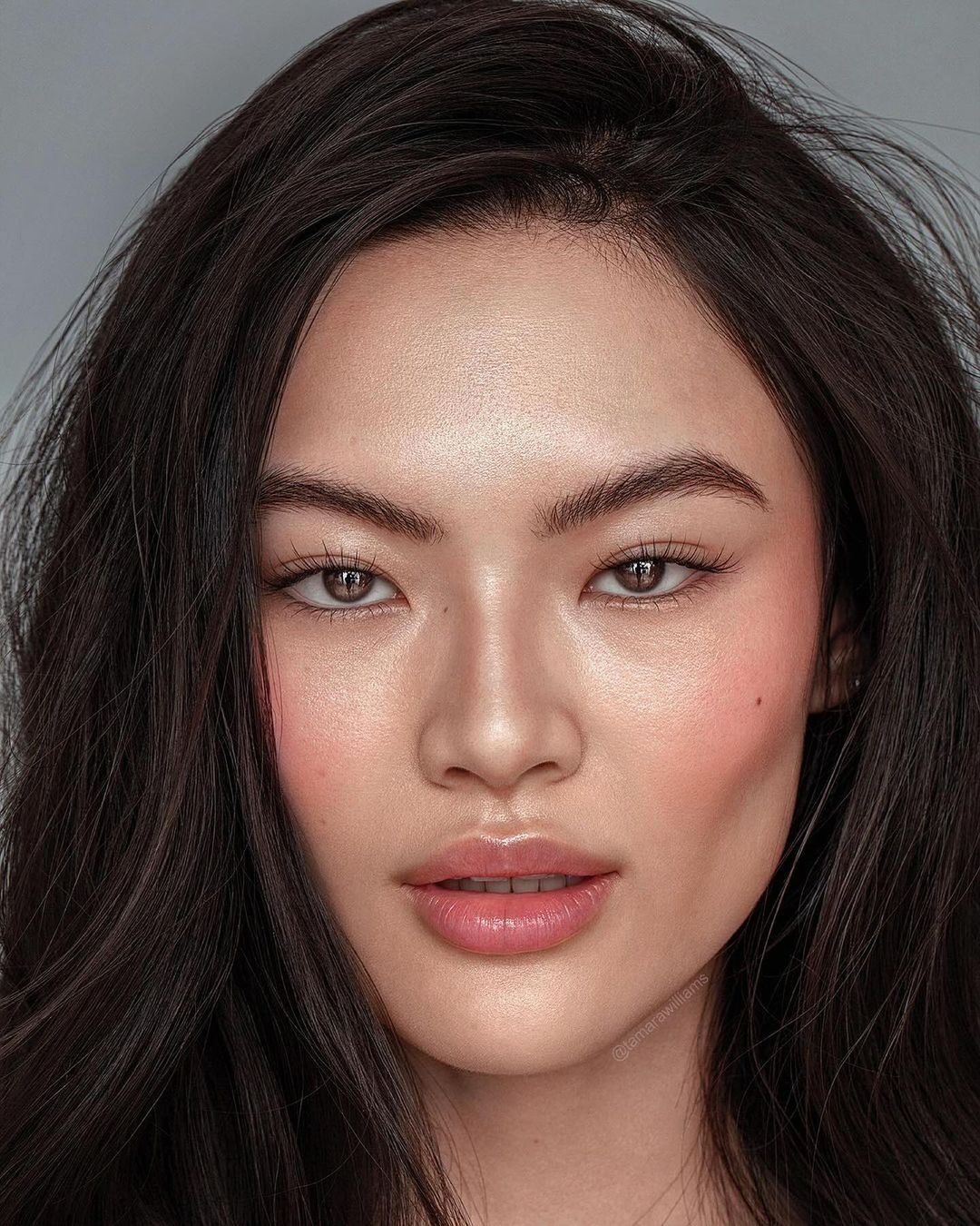 Glowing skin with natural flush wedding makeup