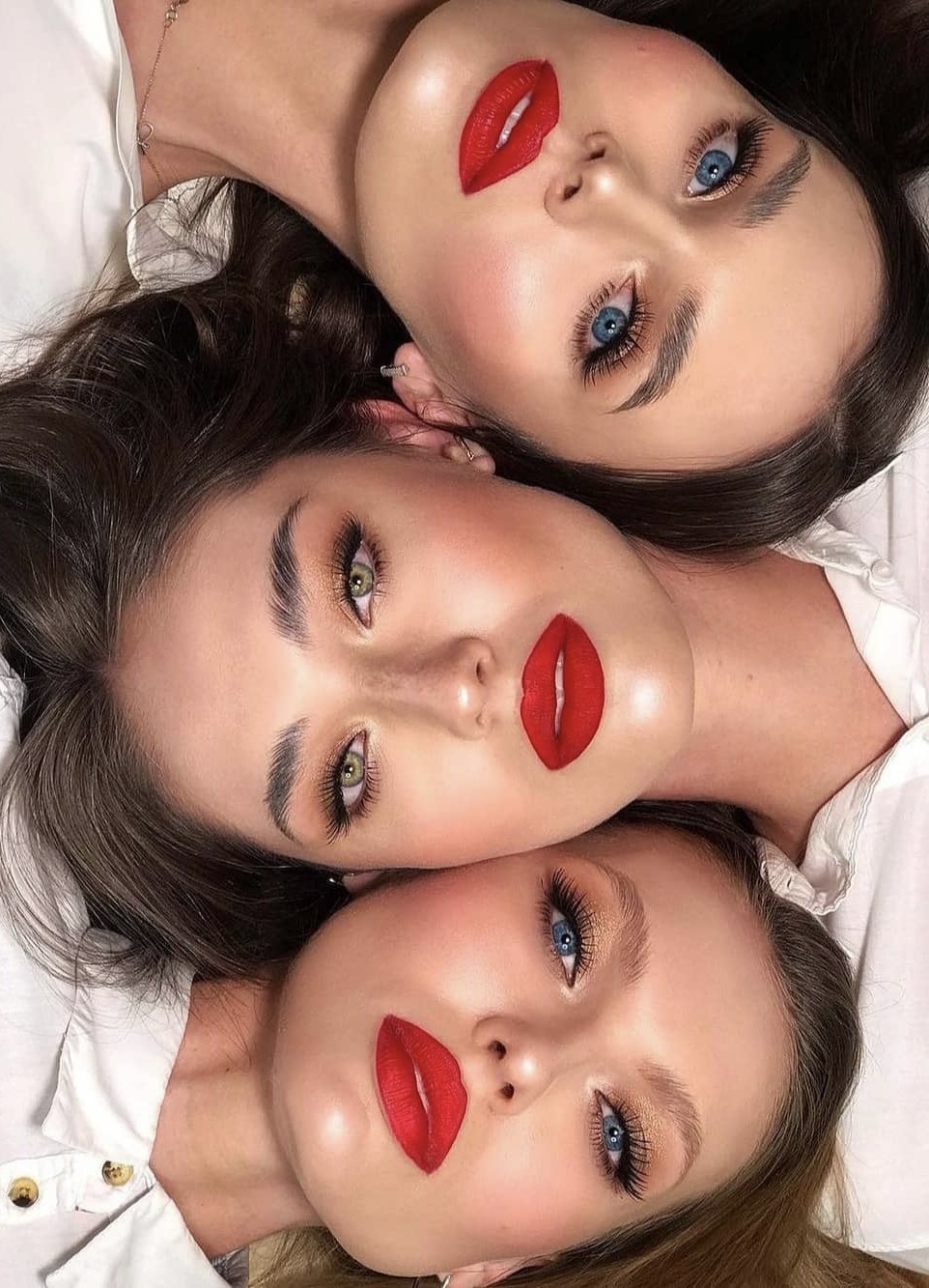 Red lipstick trio harmony glam