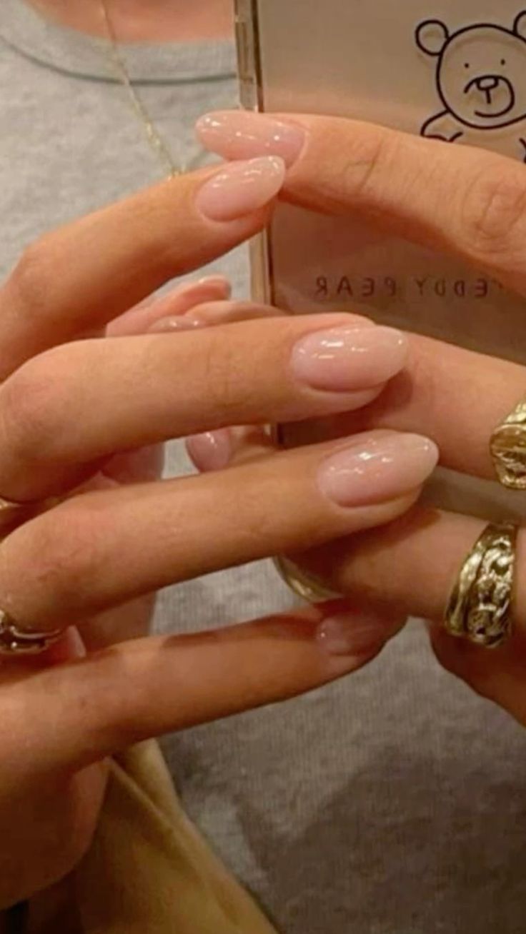 Sheer pink almond nails, Pinterest nail art, minimalist elegance