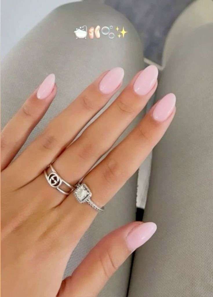 Soft pink oval nails, Pinterest nail art, understated elegance