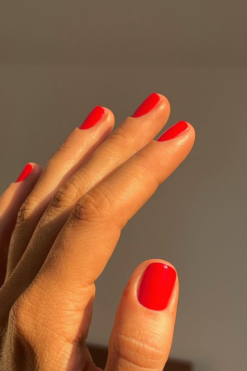 Bold red short square nails, Pinterest nail art, classic and daring