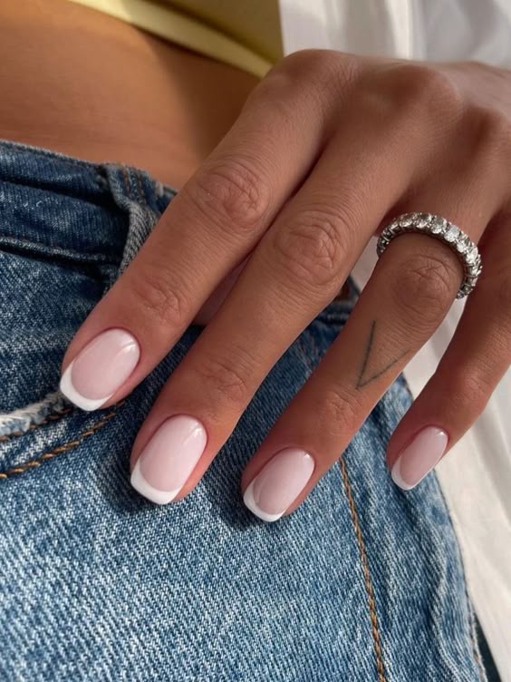 Classic French nails with a modern finish.