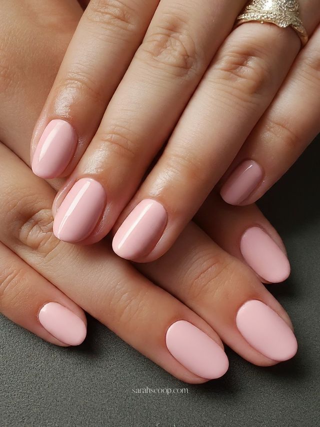 Classic pink nails in a glossy finish