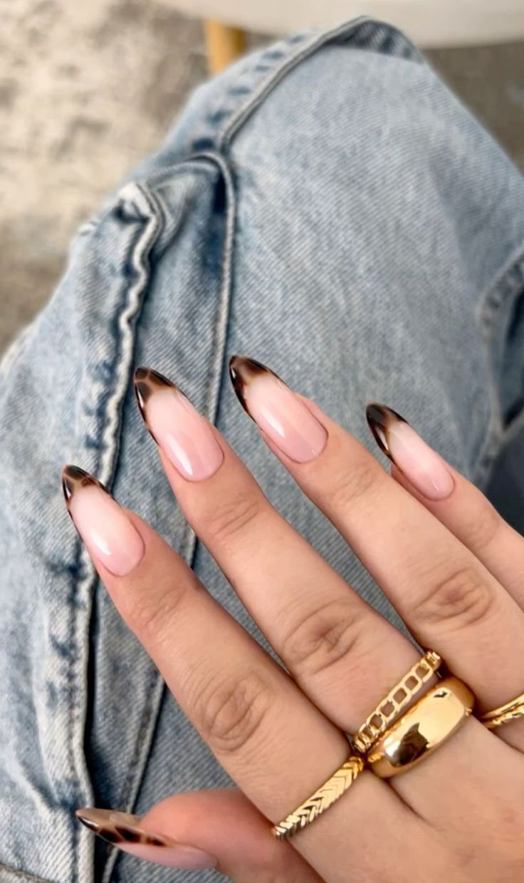 Leopard French tips, elegant nails, Pinterest trend