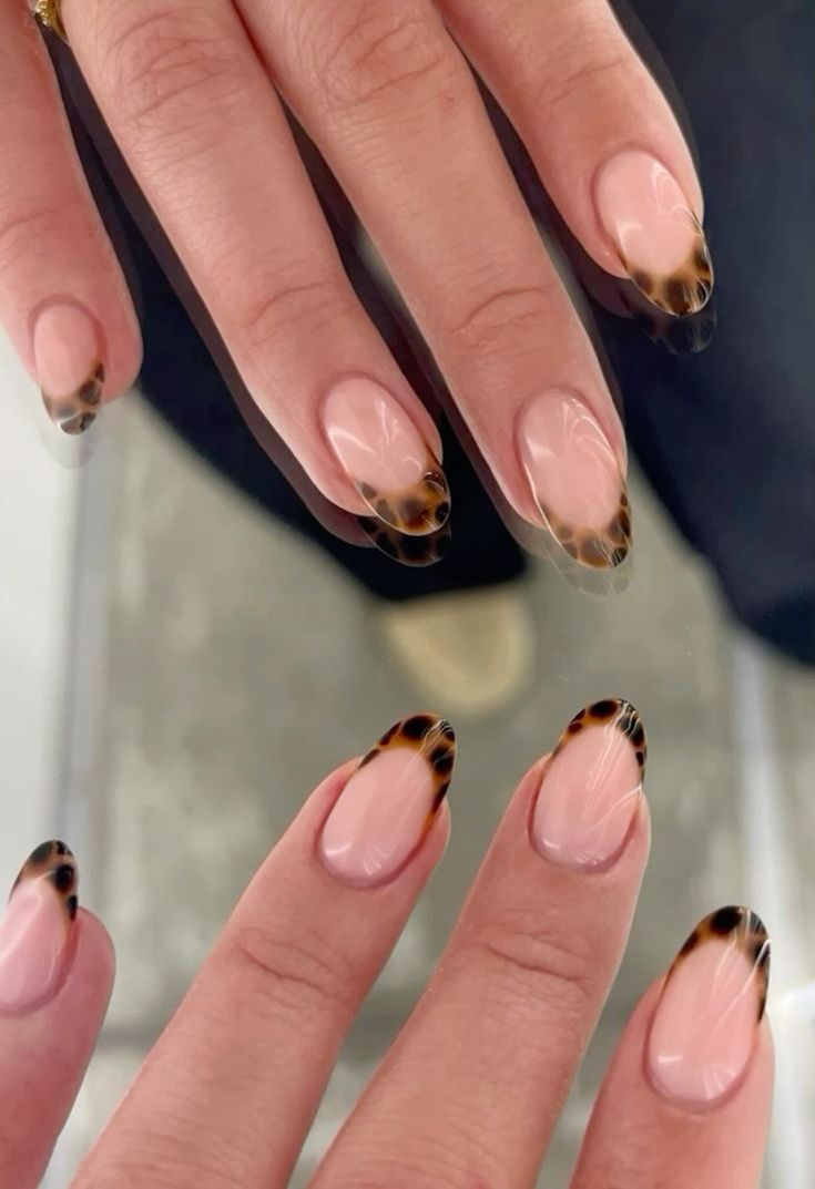 Tortoiseshell French tips, elegant nails, Pinterest style
