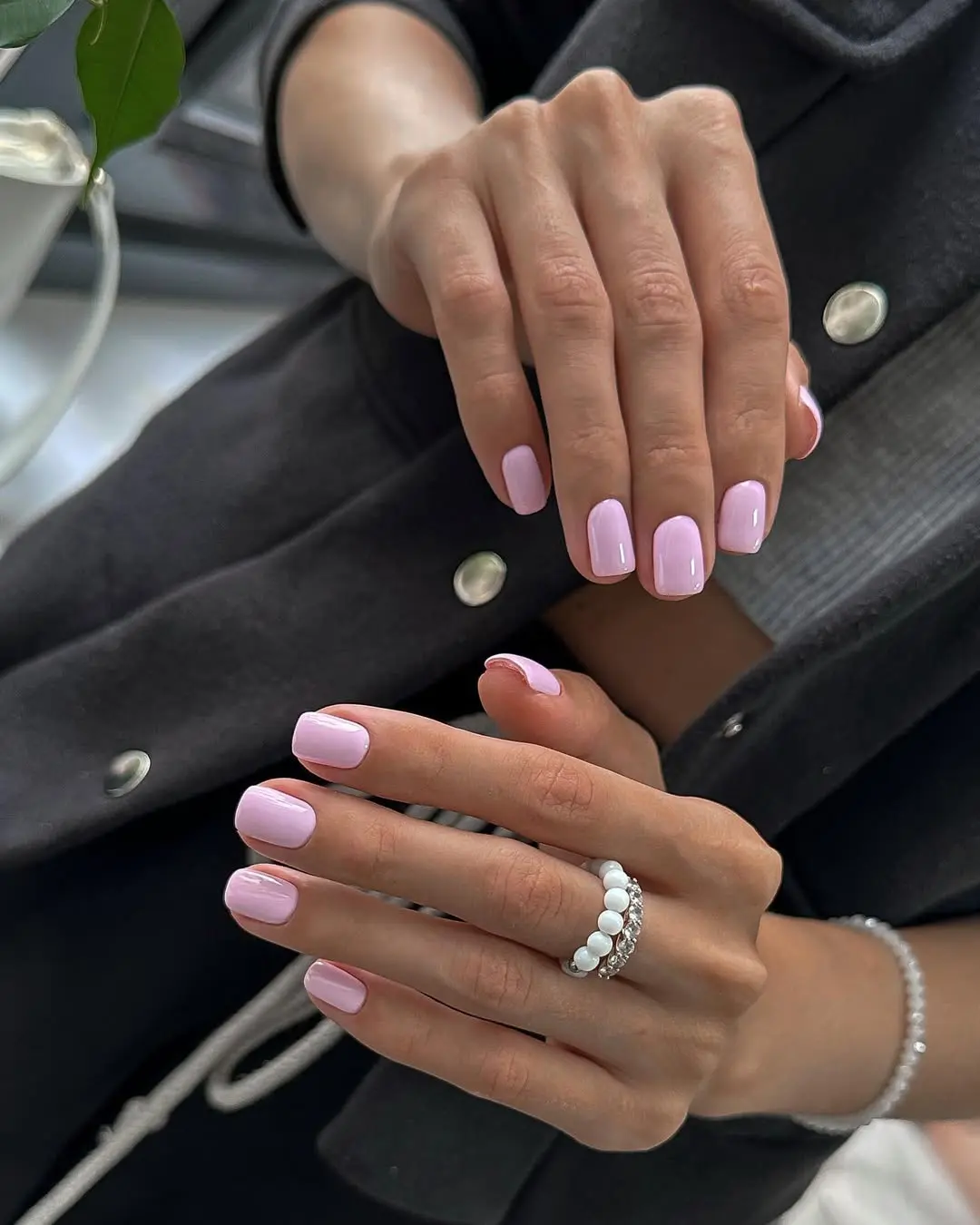 Classic soft pink nails with a glossy finish and Pinterest charm.
