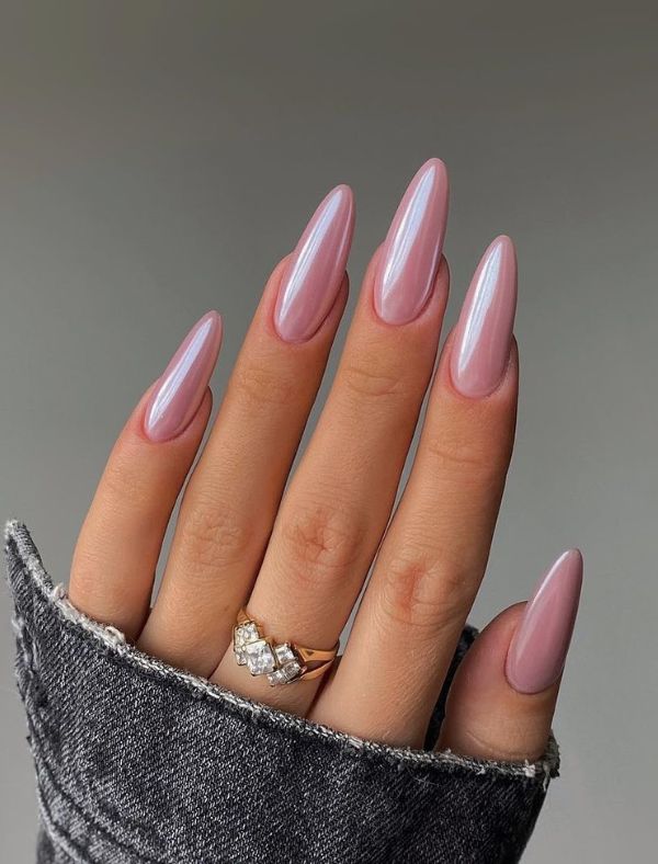 Mauve glossy nails, Pinterest chic.