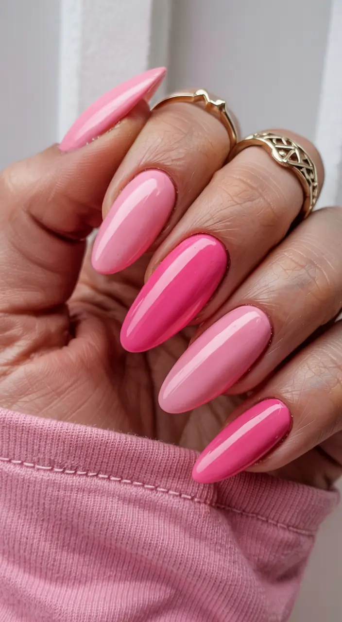 Dual-tone pink nails, Pinterest chic.