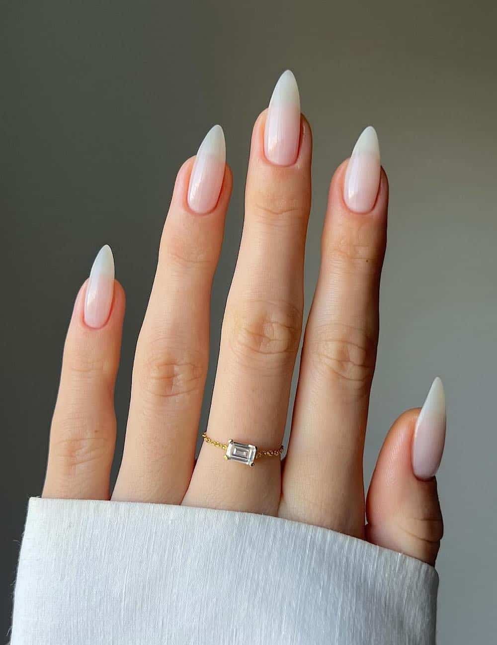 Ombre French nails, elegant and understated