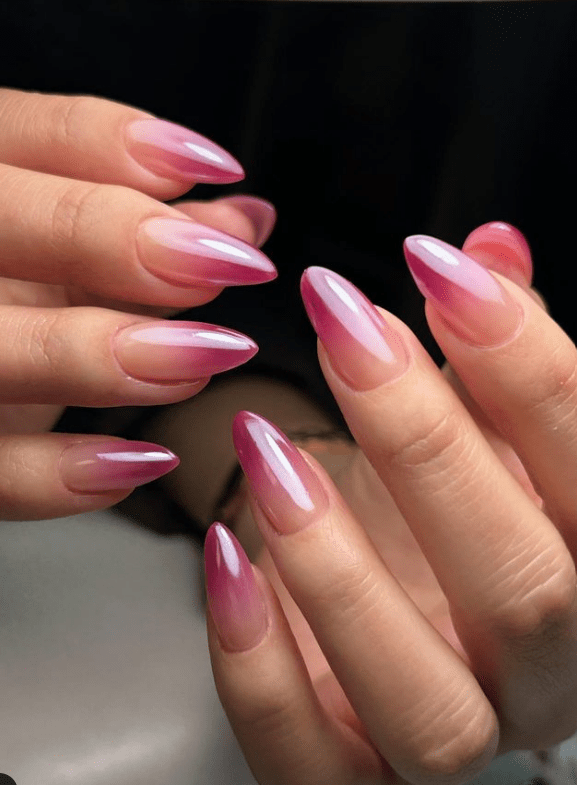 Pink gradient nails, soft and feminine