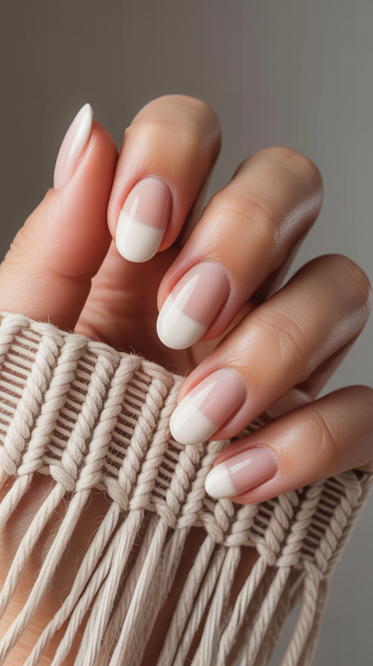 Classic French nails, ideal for timeless vacation styles
