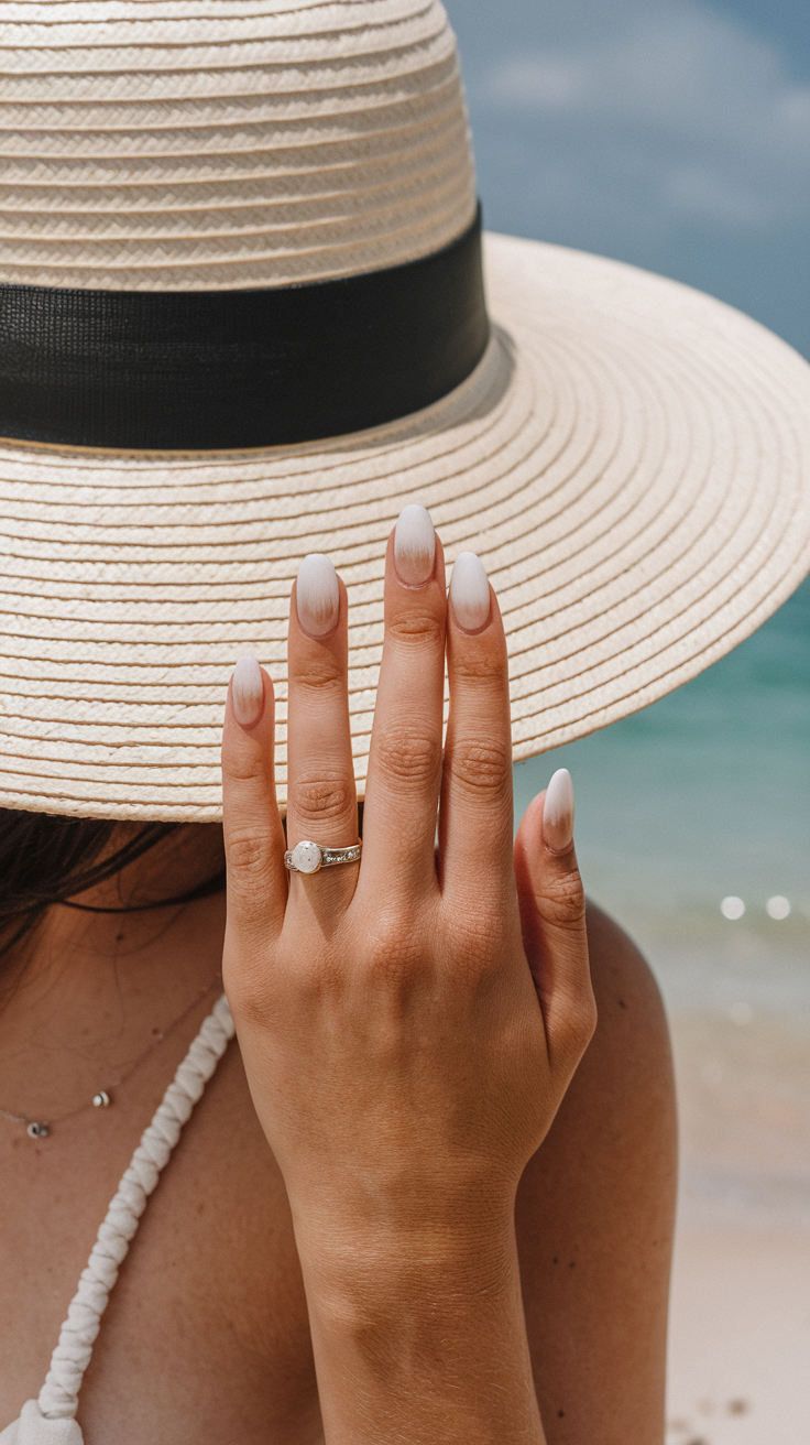 Neutral nails, perfect for elegant vacation styles