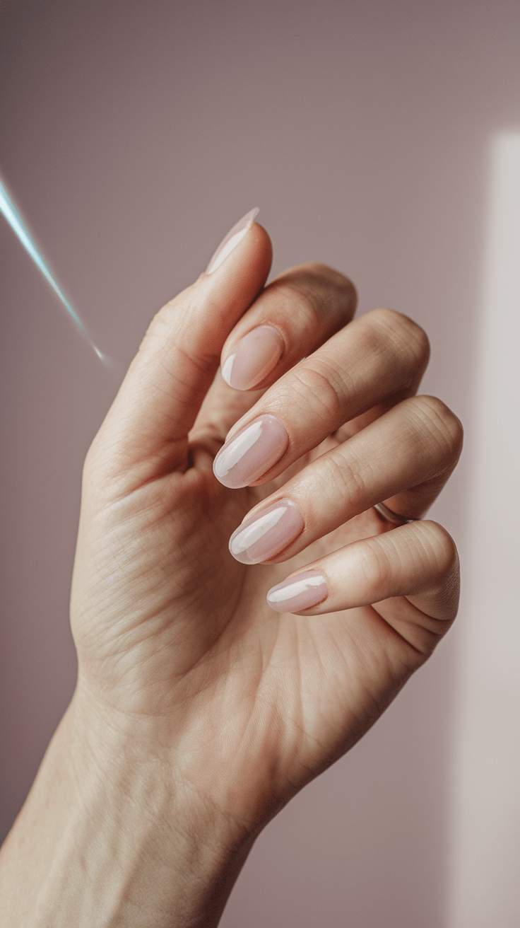 Elegant nude almond nails, bridal simplicity